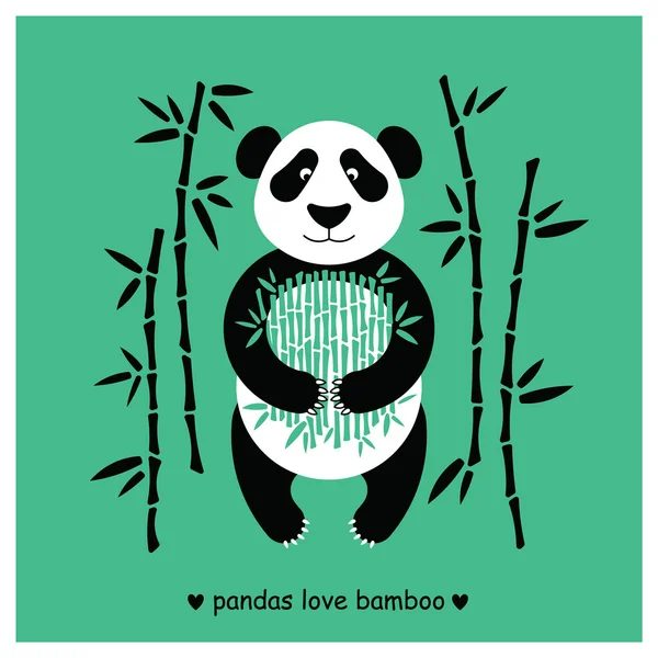 Pandas lieben 5 — Stockvektor