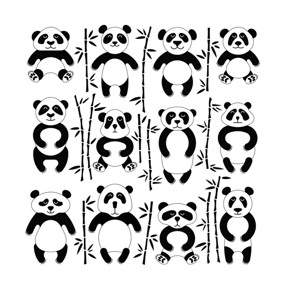 Panda Set 2 — Stockvektor