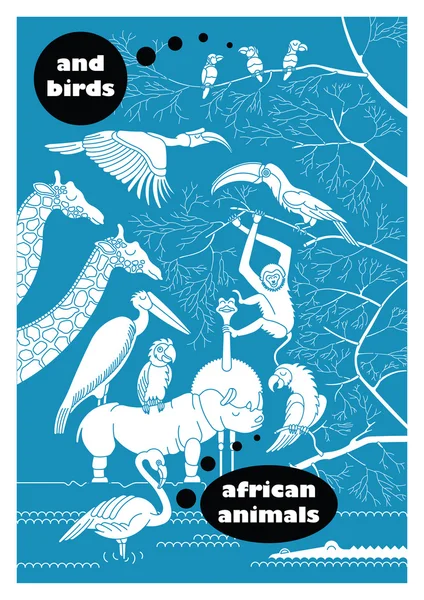 Afrikanische Tiere 2 — Stockvektor