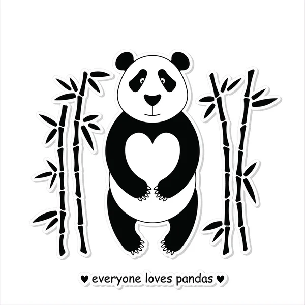 Pandas lieben 10 — Stockvektor