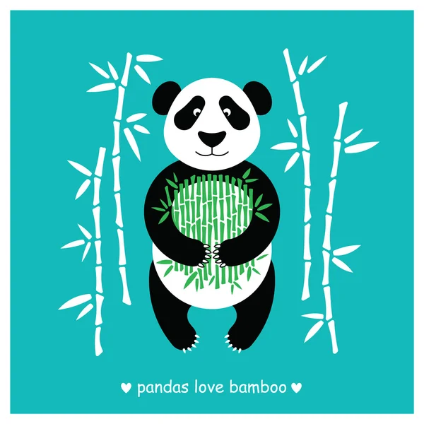 Pandas lieben 1 — Stockvektor