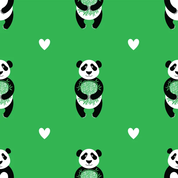 Panda-Muster 3 — Stockvektor