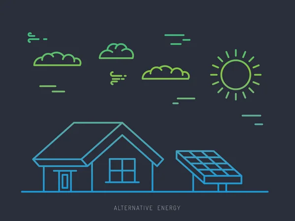 Zonnepanelen concept — Stockvector