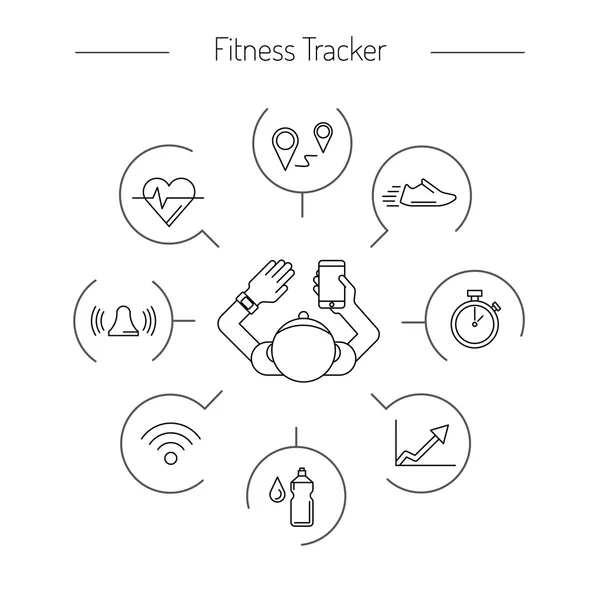 05 található Fitness tracker — Stock Vector