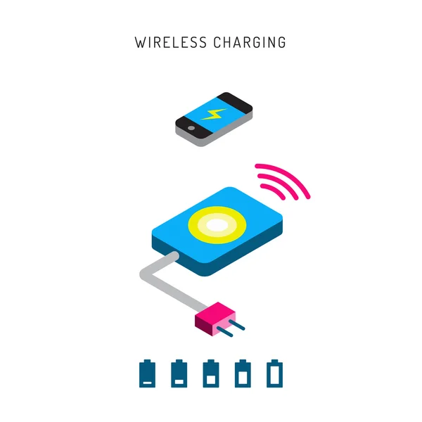 Mobiltelefon drahtlos aufladen — Stockvektor