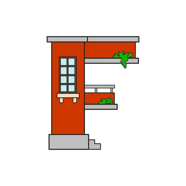 Ілюстрація алфавіт букви будинку — стоковий вектор