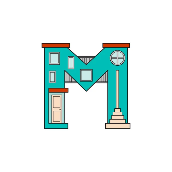 Illustration lettre alphabet maison — Image vectorielle