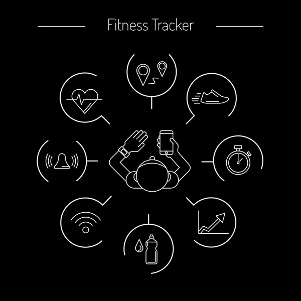 Tevékenység található Fitness tracker 08 — Stock Vector