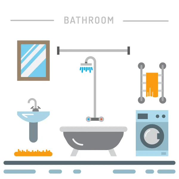 Bathroom interior vector — Stock Vector
