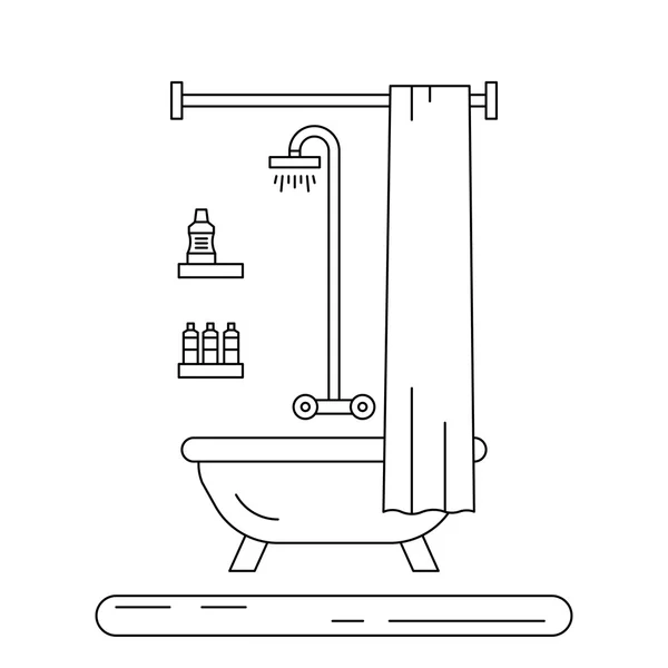 El interior del cuarto de baño — Vector de stock