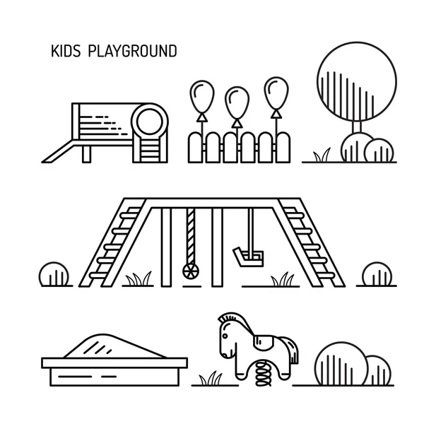 Детский сад на детской площадке — стоковый вектор