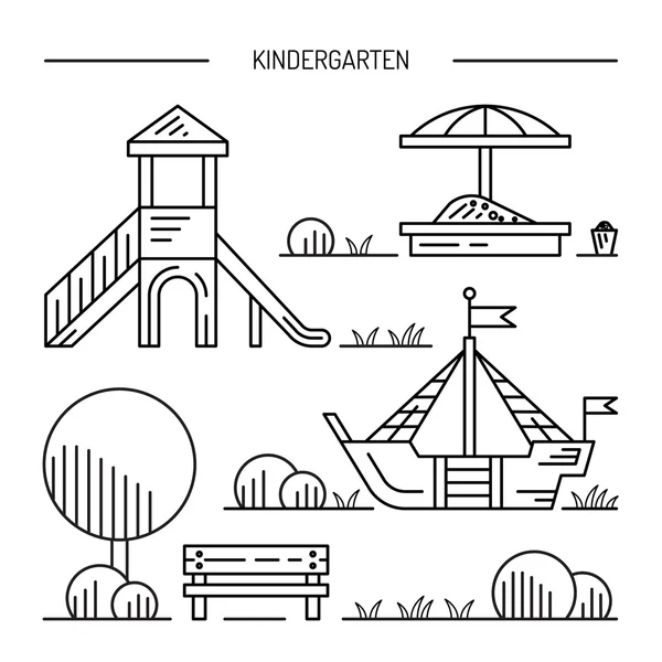 Grădiniță de joacă pentru copii — Vector de stoc
