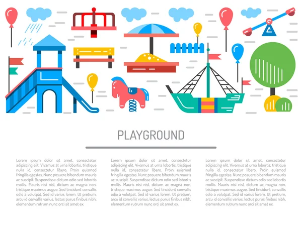 Aire de jeux pour enfants jardin d'enfants — Image vectorielle