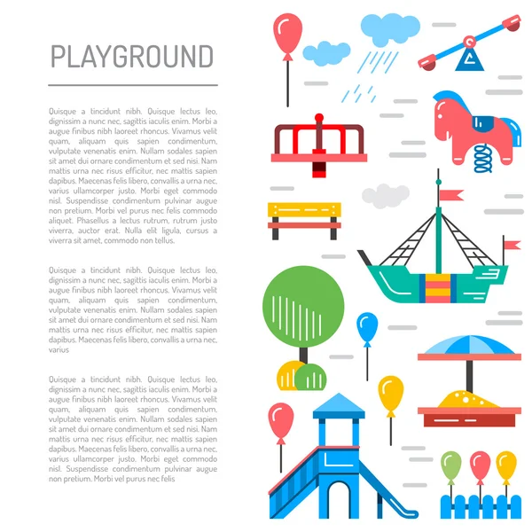 Aire de jeux pour enfants jardin d'enfants — Image vectorielle