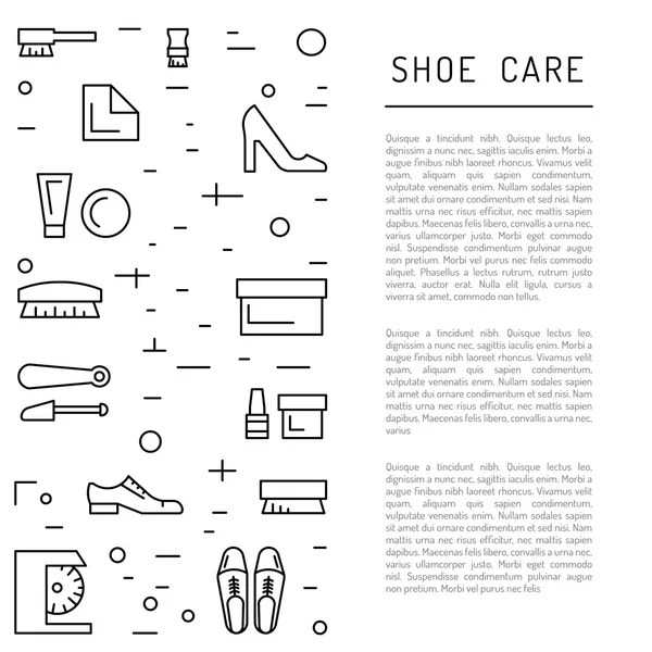 Elementi per la cura delle scarpe — Vettoriale Stock