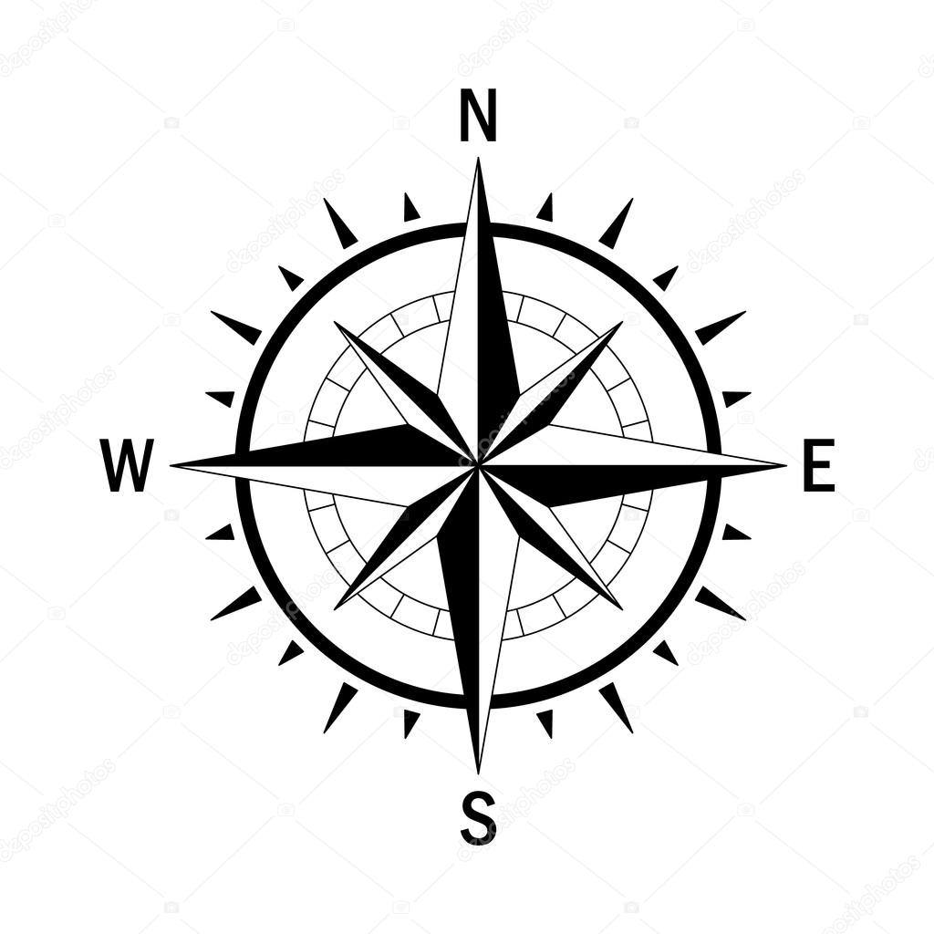 nautical compass vector