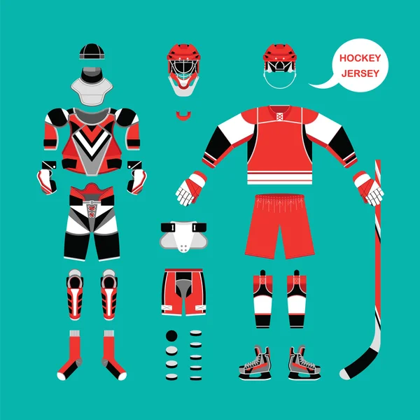 Ropa de hockey sobre hielo — Vector de stock