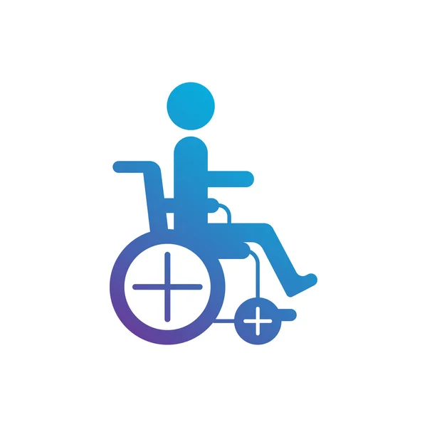 Orang cacat di kursi roda. - Stok Vektor