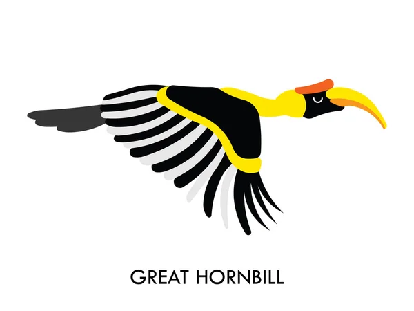 Hornbill afrika kuşları 1 — Stok Vektör