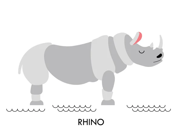 Rhino afrikanskt djur 1 — Stock vektor