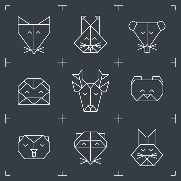 Animales granja origami 7 — Vector de stock