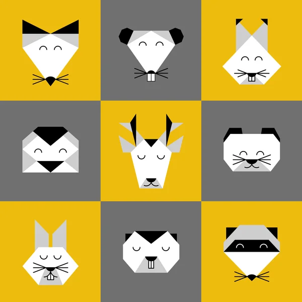 Origami del bosque de animales 6 — Vector de stock