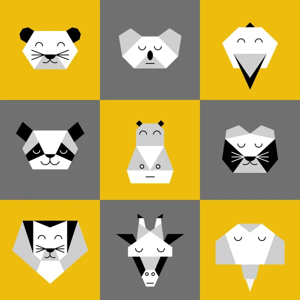 Animali giungla origami 6 — Vettoriale Stock