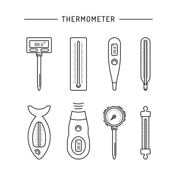 Thermometer afbeeldingspictogrammen — Stockvector