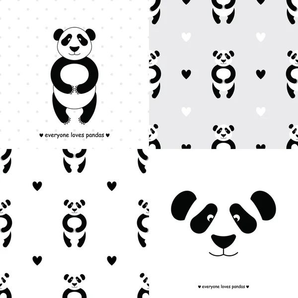 Panda Set 1 — Stockvektor