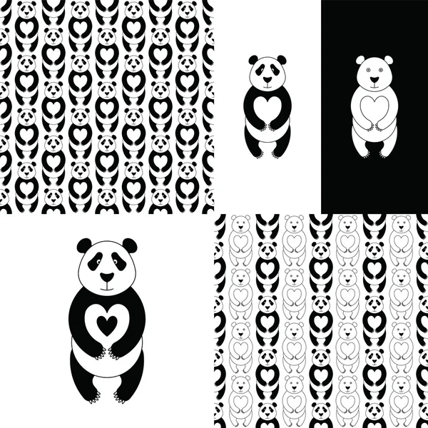 Panda Set 1 — Stockvektor