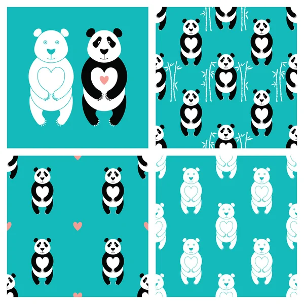 Panda Set 1 — Stockvektor