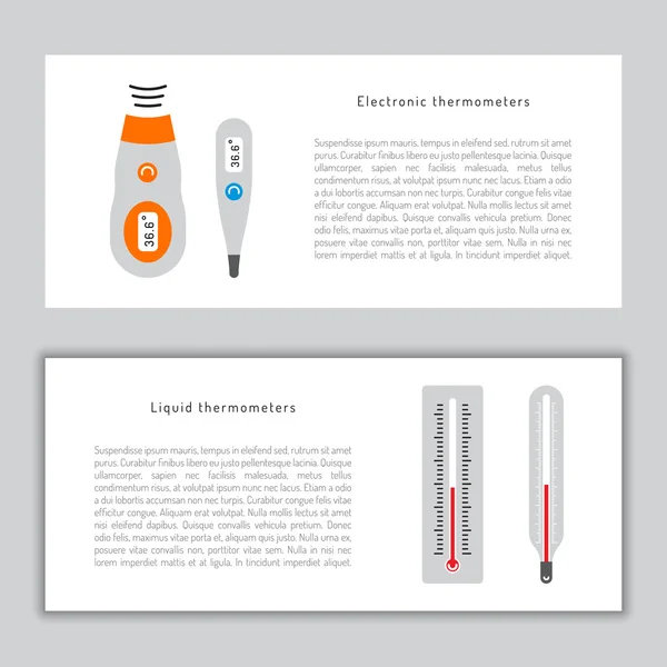 Thermometer afbeeldingspictogrammen — Stockvector