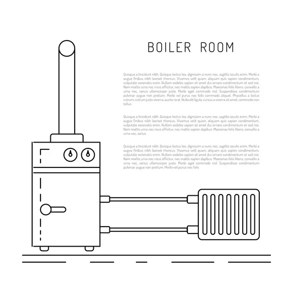 Equipo de sala de calderas — Vector de stock