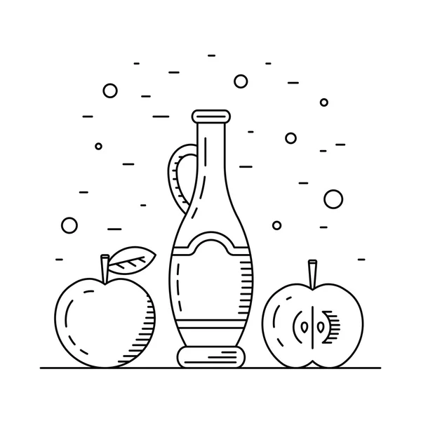 Salsa vinagre de manzana — Vector de stock