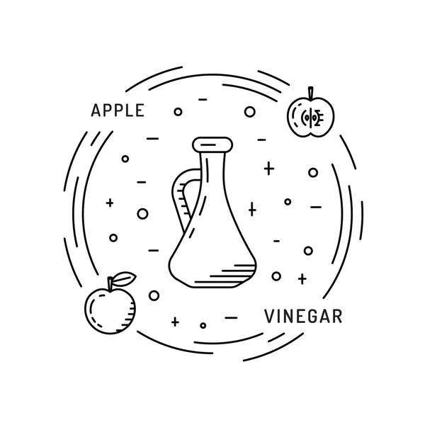 Соус яблучний оцет — стоковий вектор