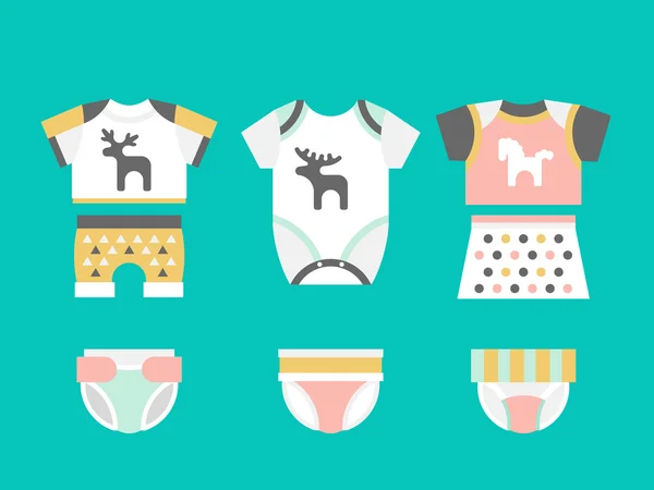 Baby clothes 3 — Stock Vector