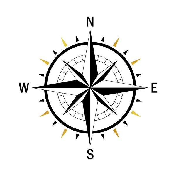 gold black compass