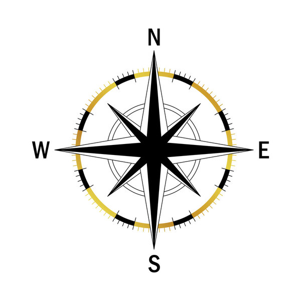 gold black compass
