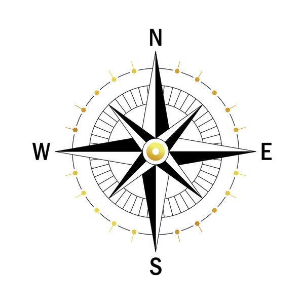 gold black compass