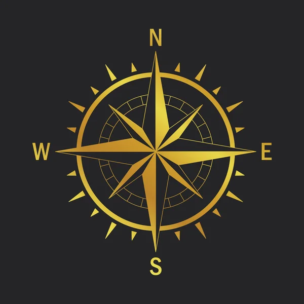 Velmi Zlatý kompas — Stockový vektor