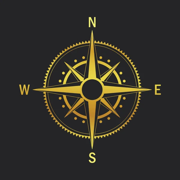 Bardzo złoty kompas — Wektor stockowy