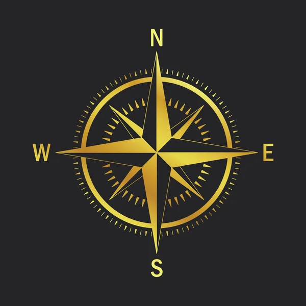 Velmi Zlatý kompas — Stockový vektor