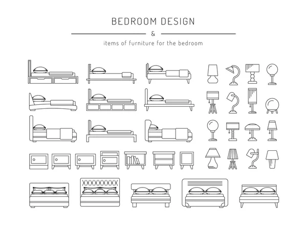 El interior del dormitorio — Archivo Imágenes Vectoriales