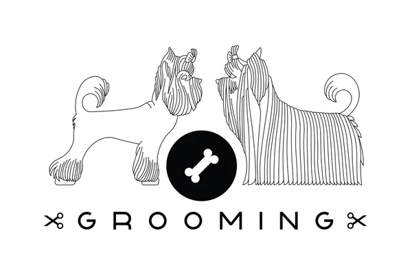 Pet grooming cartaz — Vetor de Stock