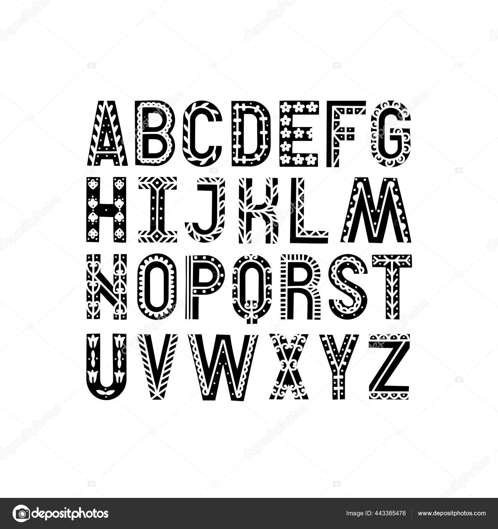Vector Latin Stamp Font. Vector Stamp Abc with Grunge Texture