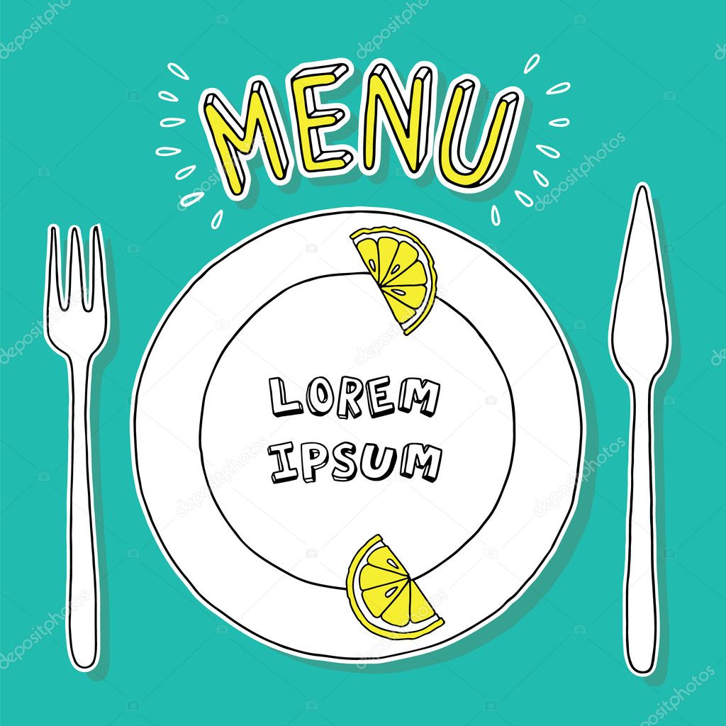 Tableware, pic for menu