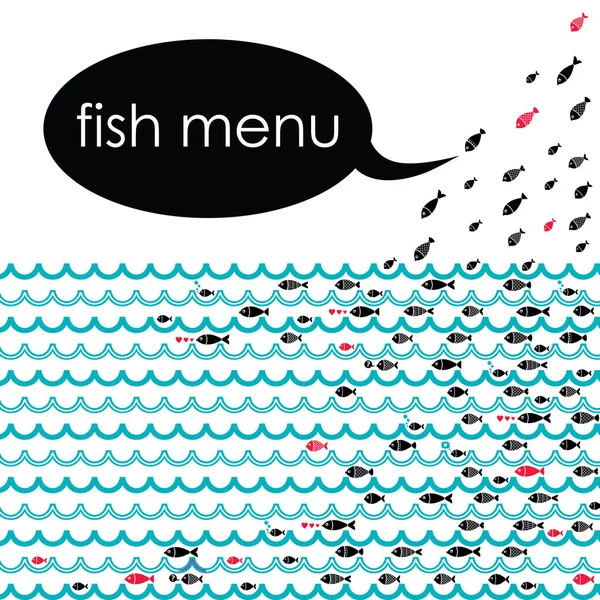 Menú pescado ilustración — Vector de stock