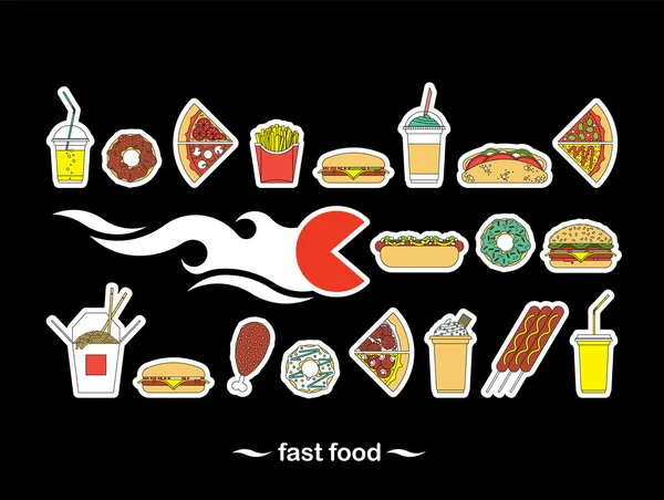 Fast-food conjunto new1 — Vetor de Stock