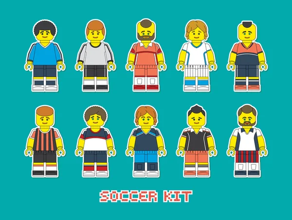 Kit de futebol estilo construtor — Vetor de Stock