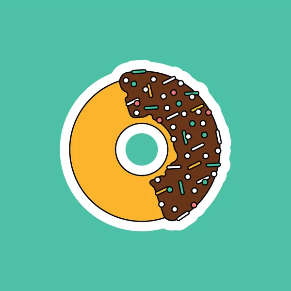 Doce donut um —  Vetores de Stock